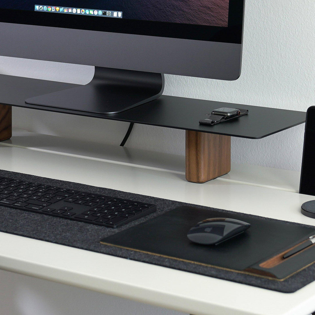 Monitor Stand & Desk Shelf - Walnut – ARTIFOX