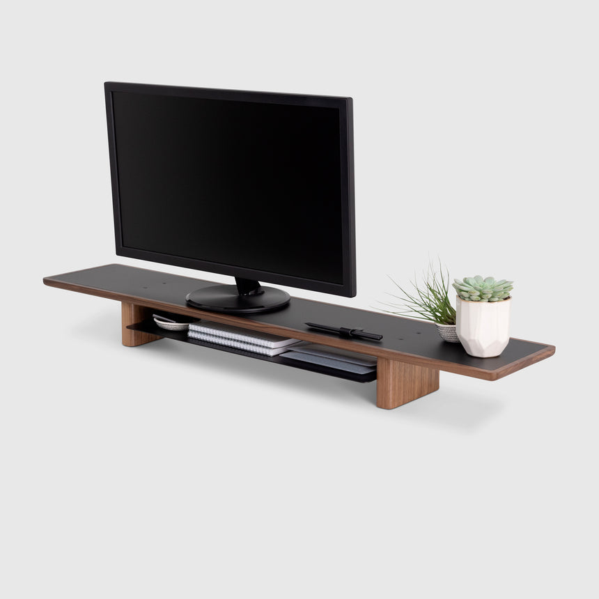 Monitor Stand Dual & Desk Shelf - Walnut – ARTIFOX