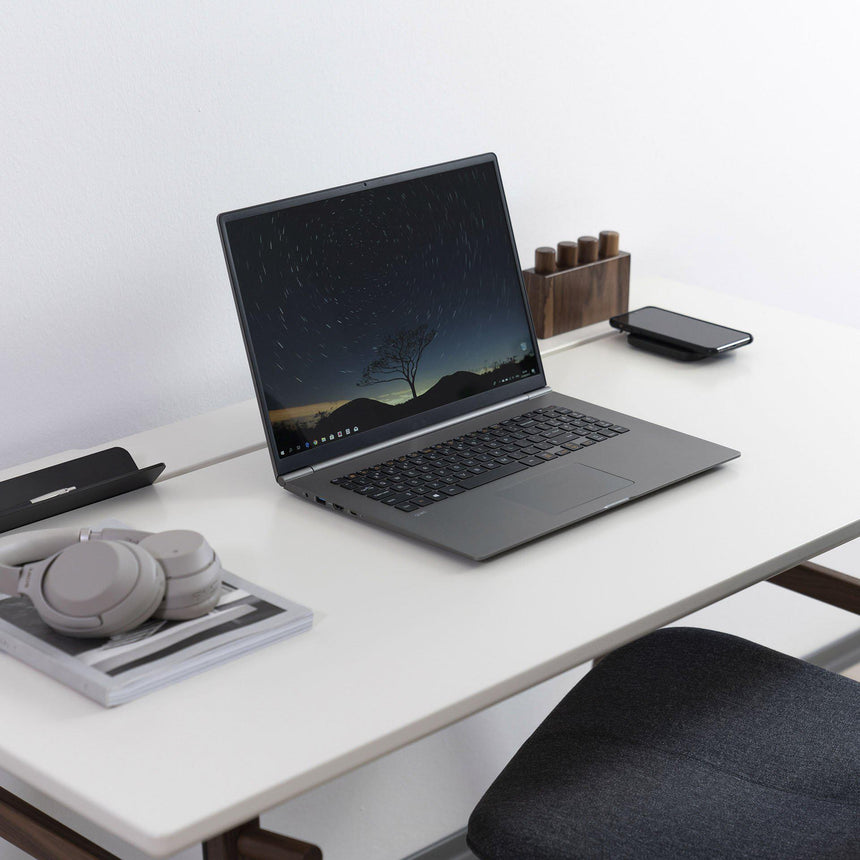 Leather Desk Set - Leather Organizer Desk Set - Walnut Wood Desk