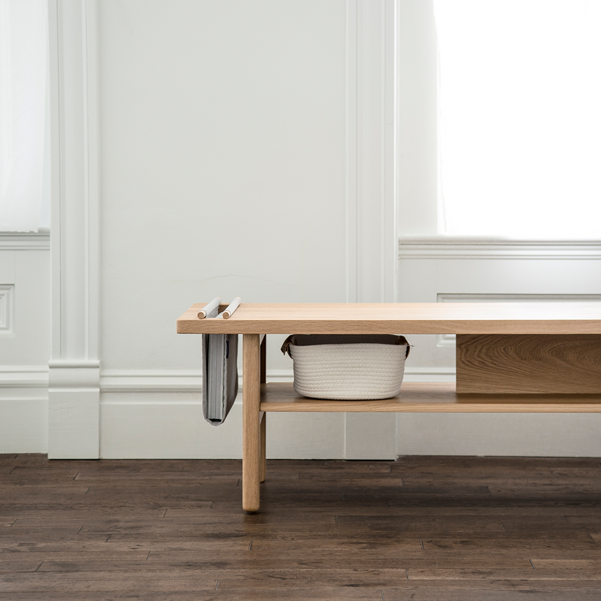 White oak cheap entryway bench